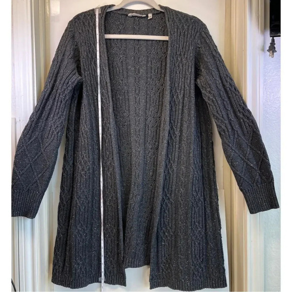 Soft Surrounding Womens Gray M Cable Knit Costal Cardigan - Picture 10 of 12